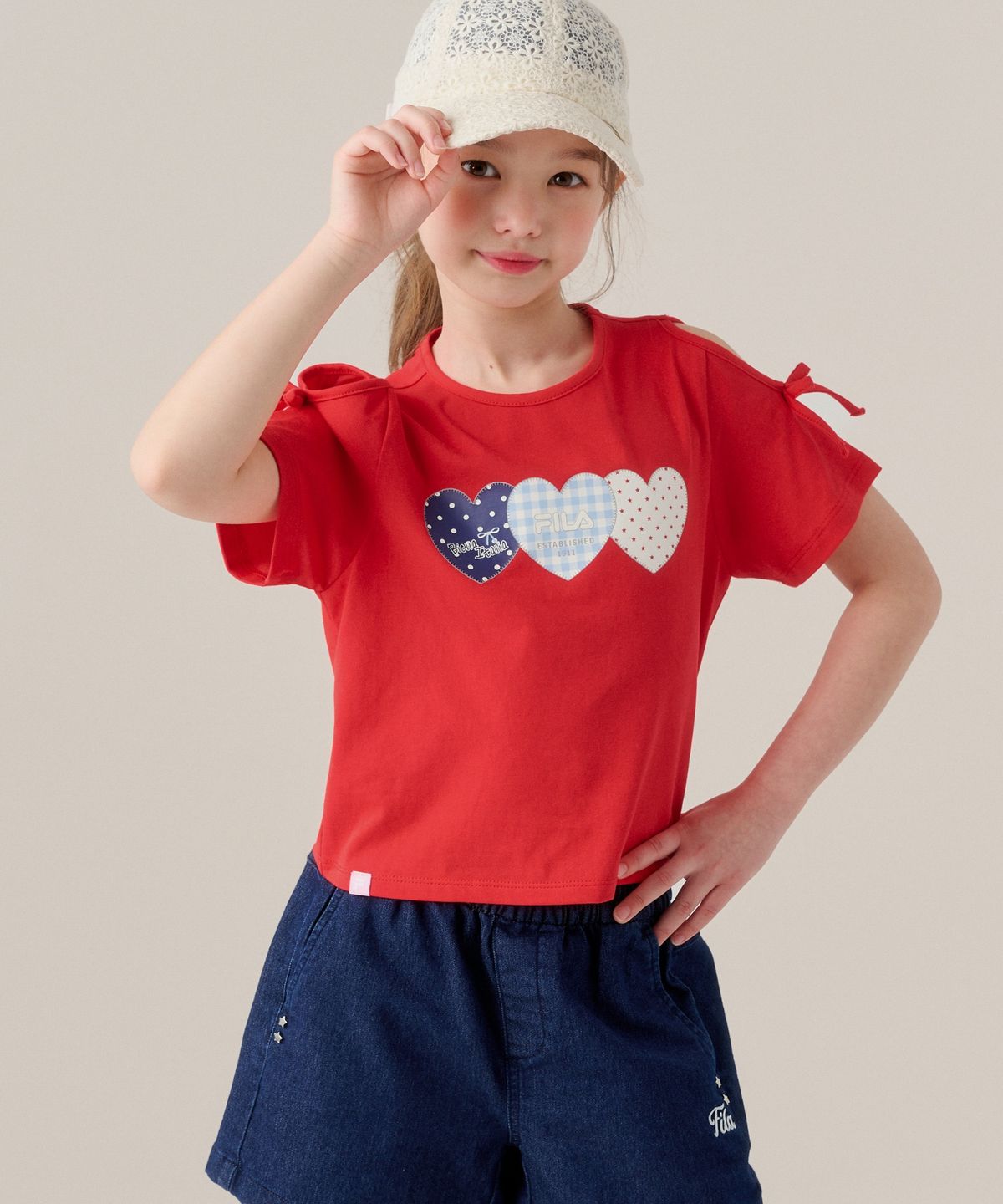 휠라 키즈(FILA KIDS) Drywave 에어로쿨 여아 트임 티셔츠