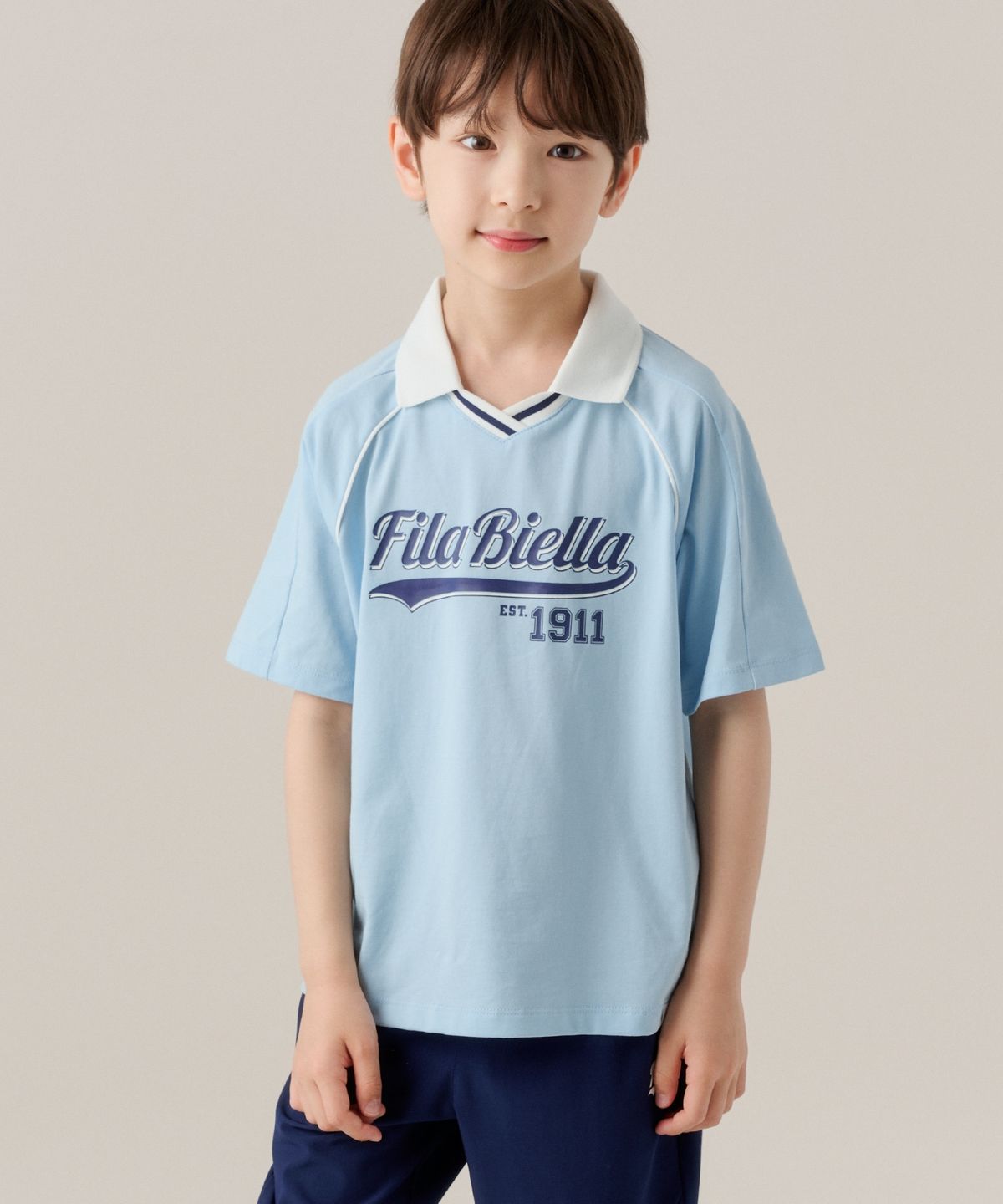 휠라 키즈(FILA KIDS) Drywave 트랙 카라 티셔츠