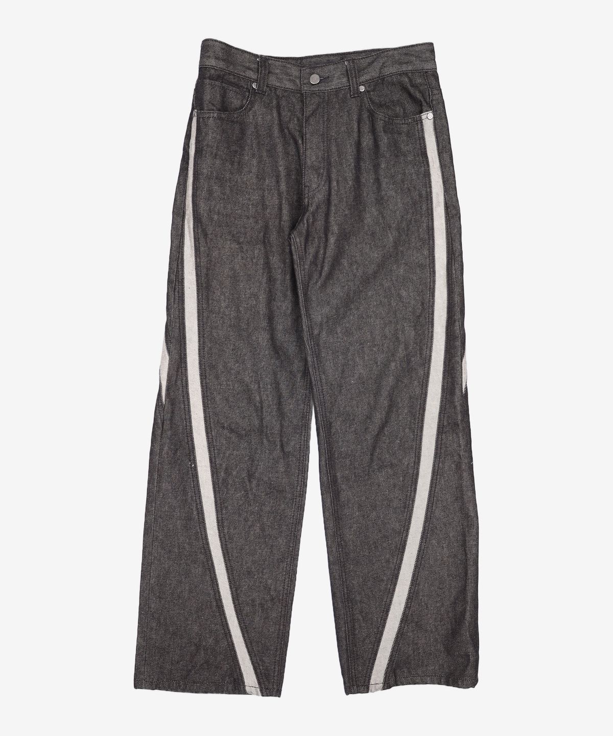 애드오프(ADDOFF) WAVE CURL LINE WIDE DENIM PANTS BLACK 48