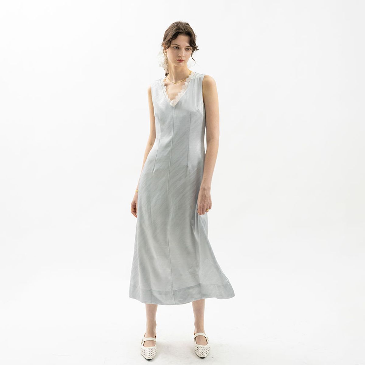 웬스데이딜라잇(WEDNESDAY DELIGHT) WD_Silky lace line dress_3color