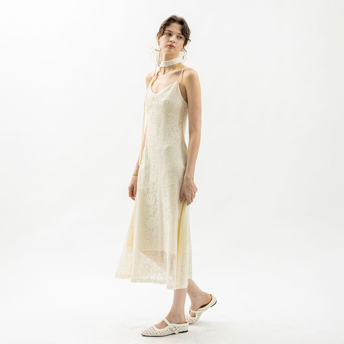웬스데이딜라잇(WEDNESDAY DELIGHT) WD_Floral lace camisol dress_2color