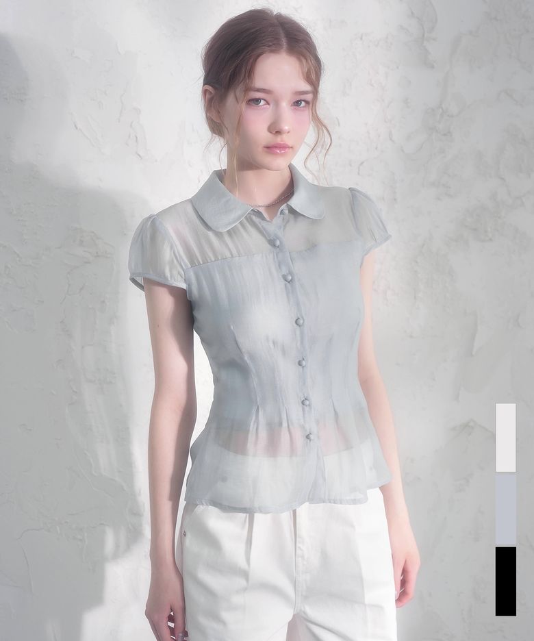 수아 시스루 플레어 블라우스_3Colors