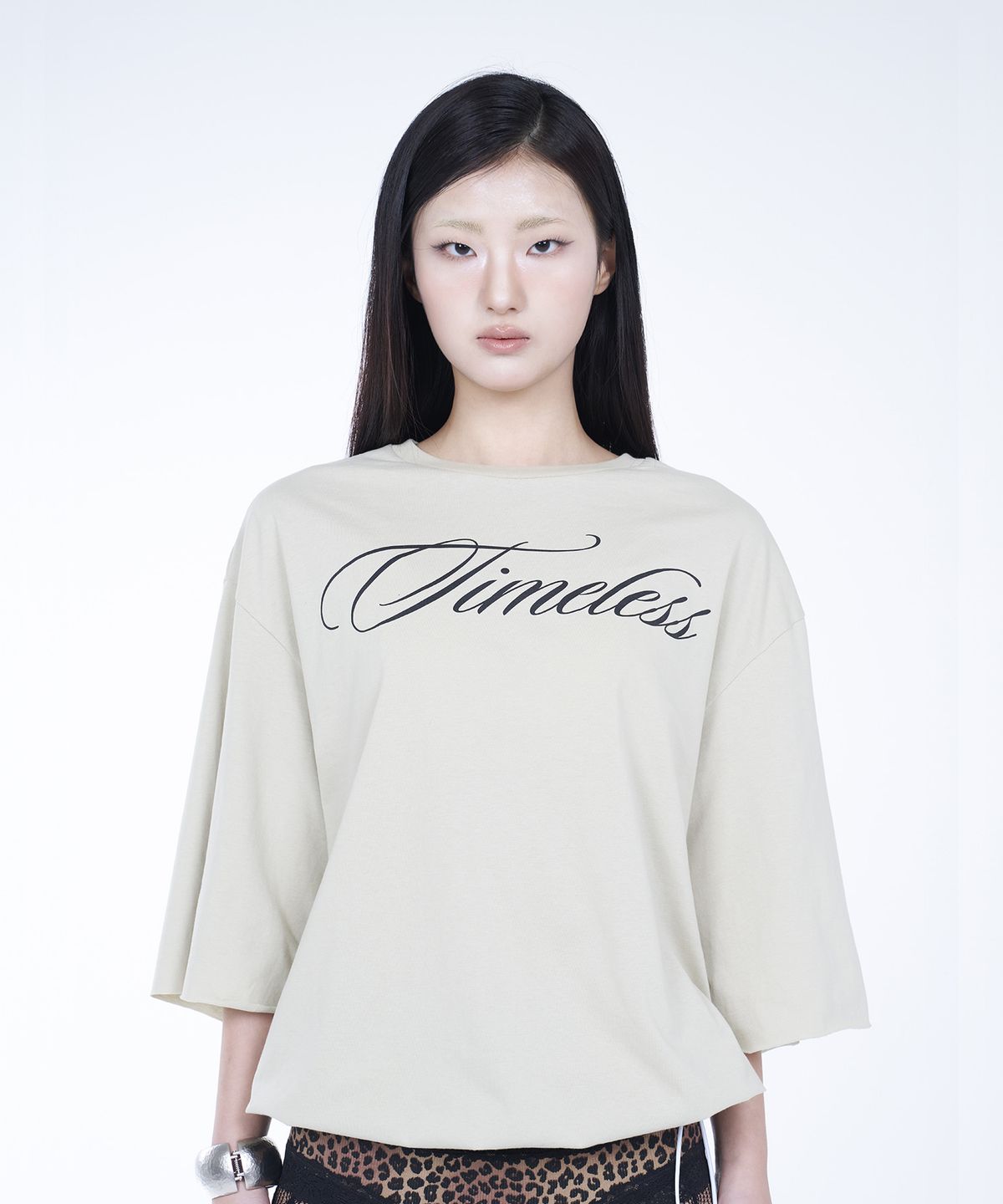 뎁크(DEPC) BACK CUT-OUT T-SHIRT - BEIGE