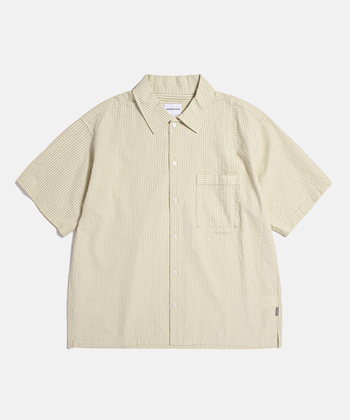 에스피오나지(ESPIONAGE) Stripe Seersucker Resort Shirt Ivory