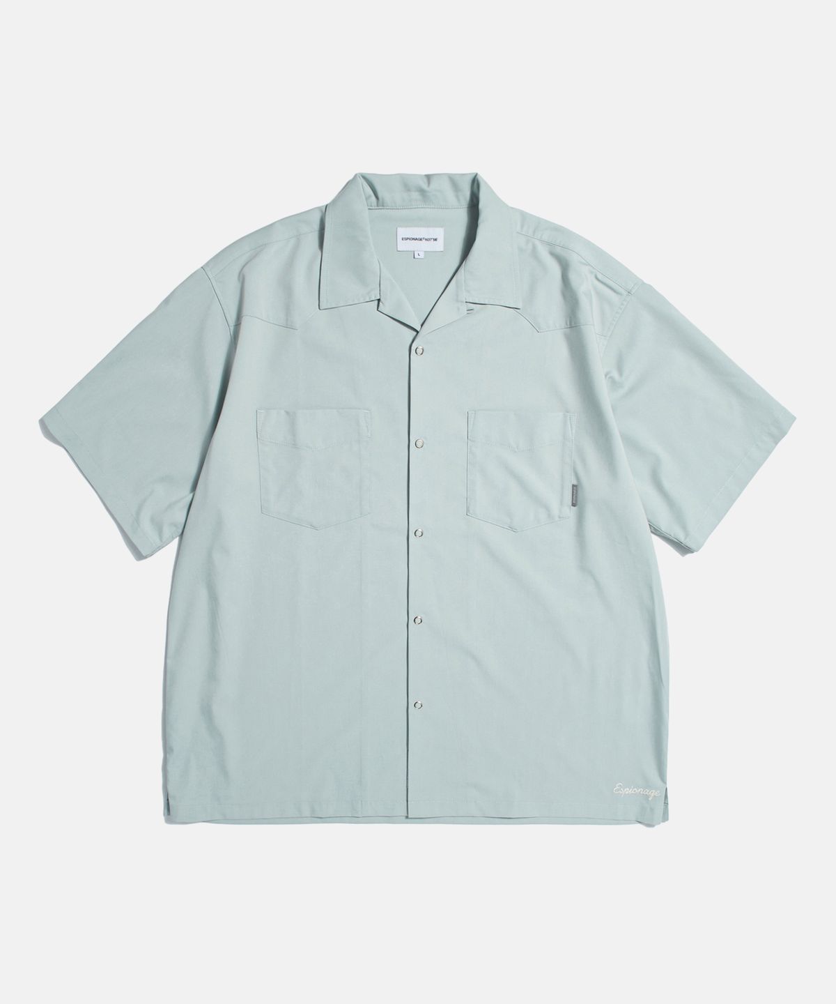 에스피오나지(ESPIONAGE) Draped Western S/S Shirt Pale Blue