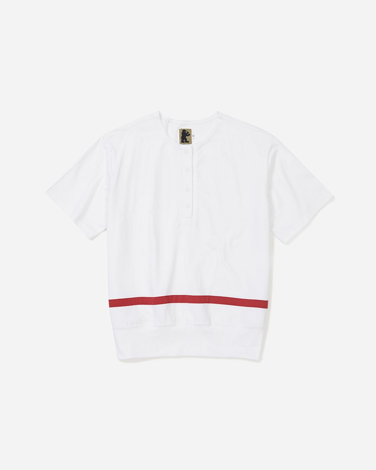 사일런트실러블(SILENTSYLLABLE) Taping henley top / White