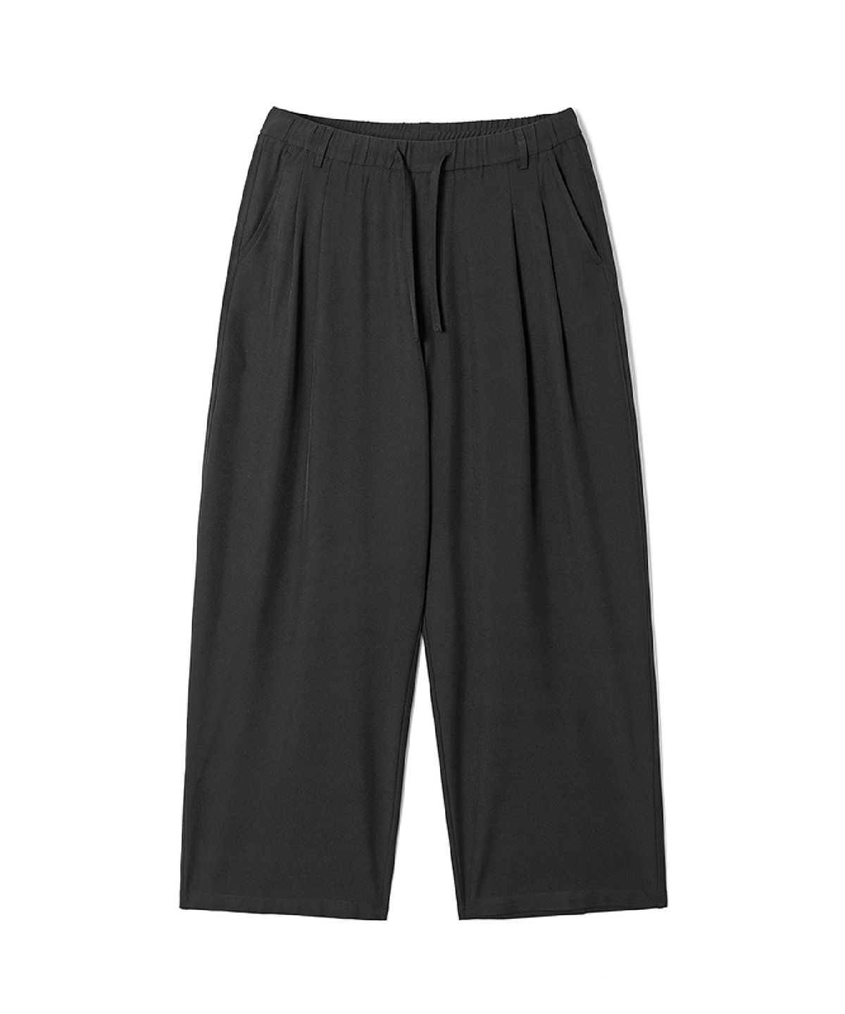 애드호크(ADHOC) 남성 T/R 투턱 와이드 팬츠 (BLACK) (HC6LPA1)