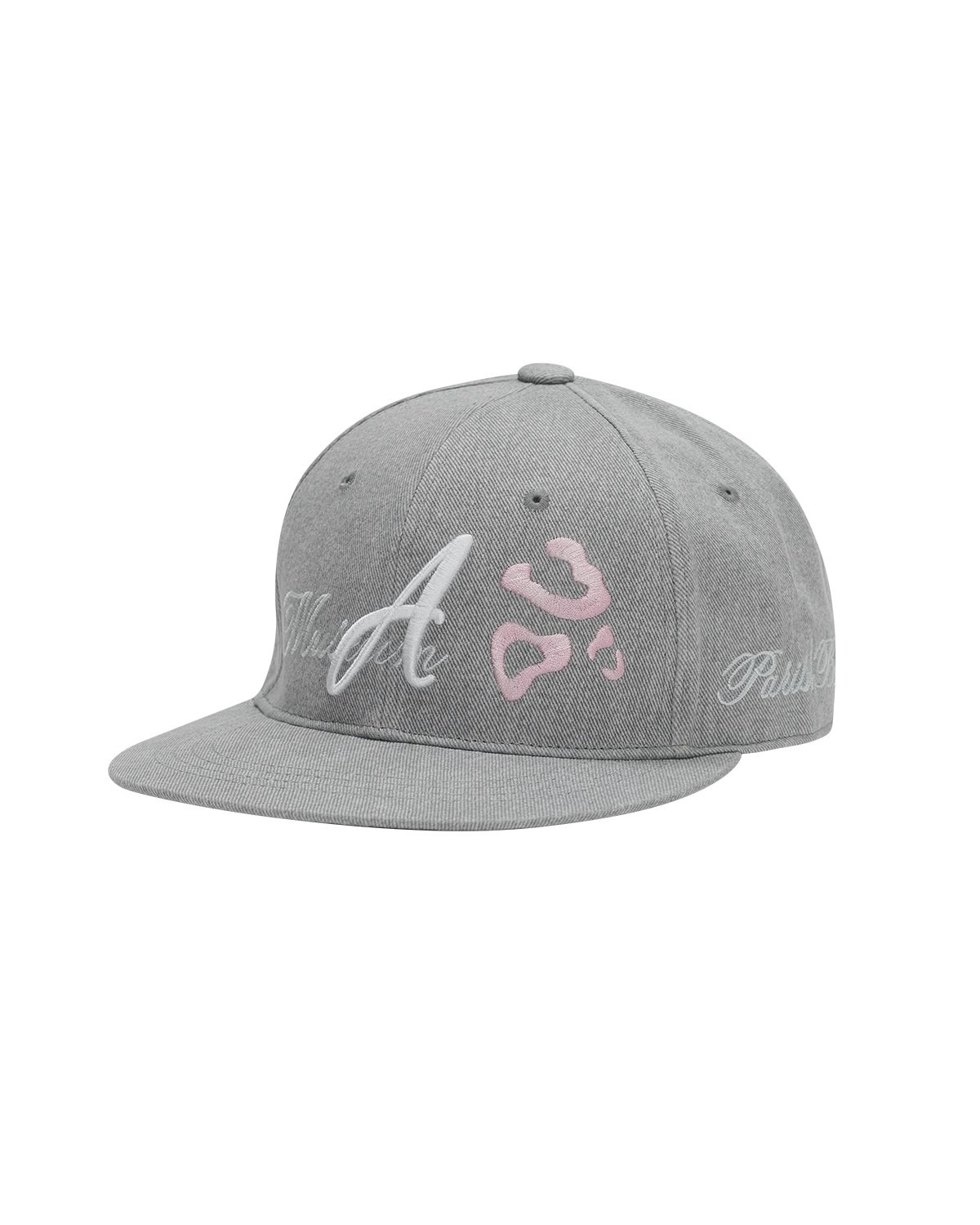 더뮤지엄비지터(THEMUSEUMVISITOR) LEOPARD EMBROIDERY CAP (LIGHT GREY)