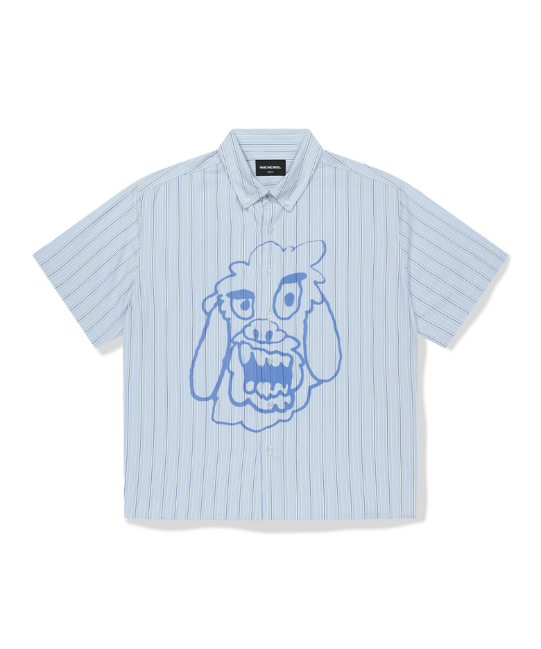 [WKNDRS x GWAXNG] ITCHY STRIPED SS SHIRT (BLUE)