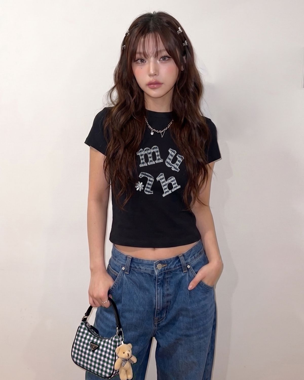 무아무아(MUAHMUAH) 더블체크 패치 반팔 티셔츠 [4color]