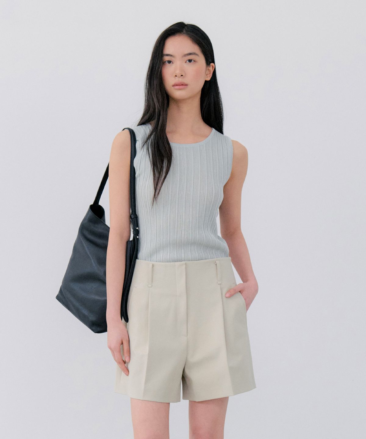 노티아(NOTIA) SLEEVELESS PLEATS KNIT - MINT