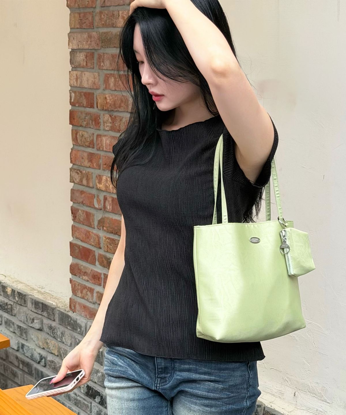 마스마룰즈(MASMARULEZ) [Pouch Set] Lena shoulder bag_Lime mint
