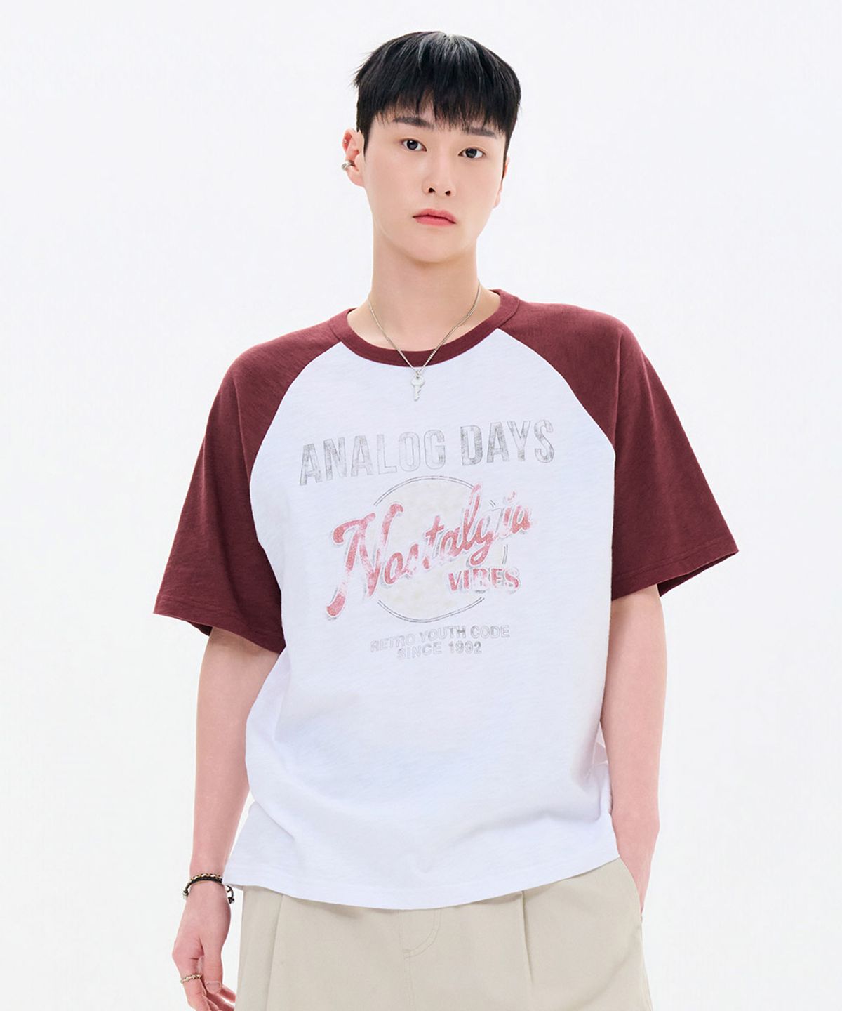 체이스컬트(CHASECULT) 공용 슬럽 라글란 반팔 티셔츠-FBRU5842D0R