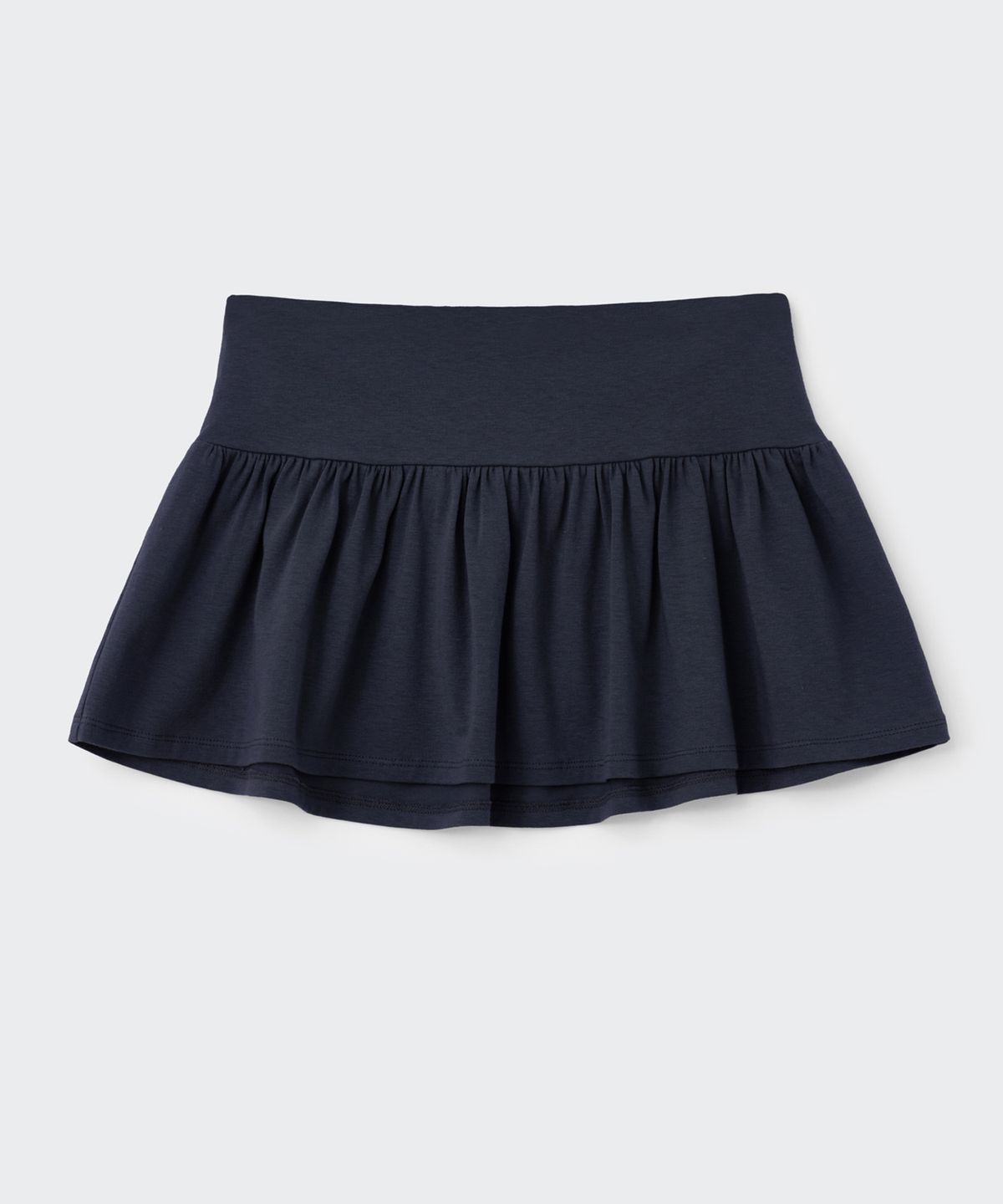 코스모스(COSMOSS) RUFFLE OVERLAY MINI SKIRT (NAVY)