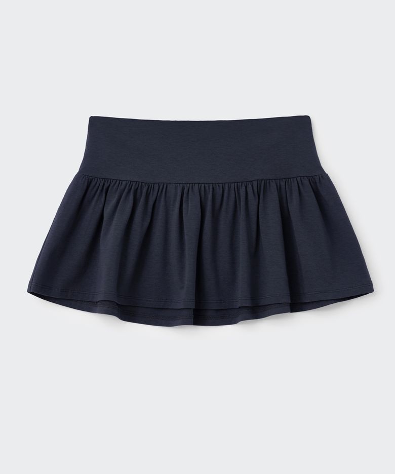 RUFFLE OVERLAY MINI SKIRT (NAVY)