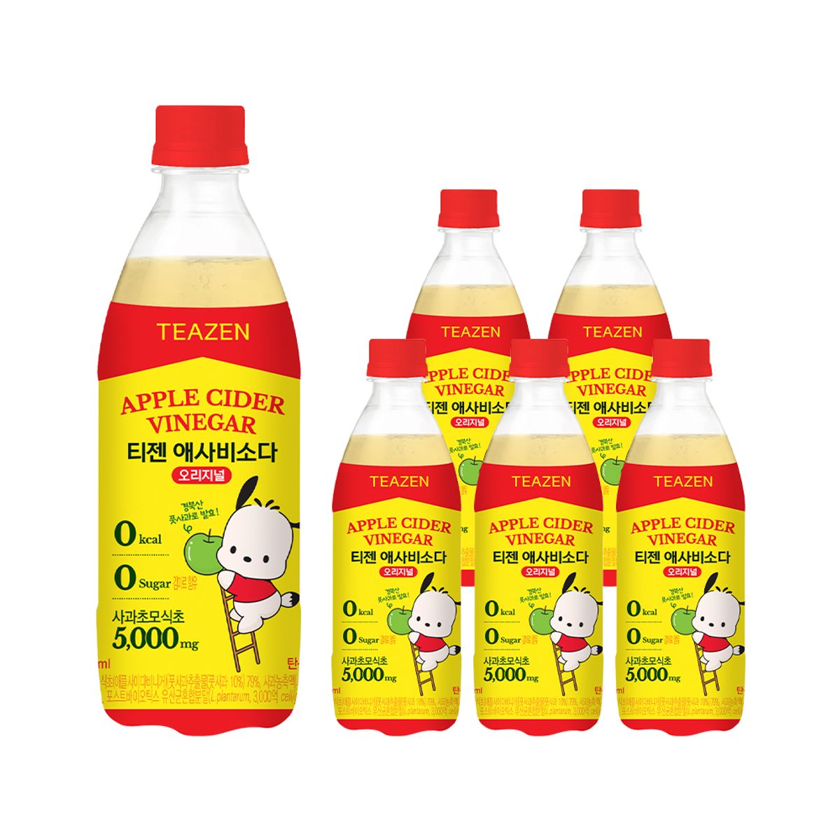 티젠(TEAZEN) 애사비소다 오리지널 500ml X 6개