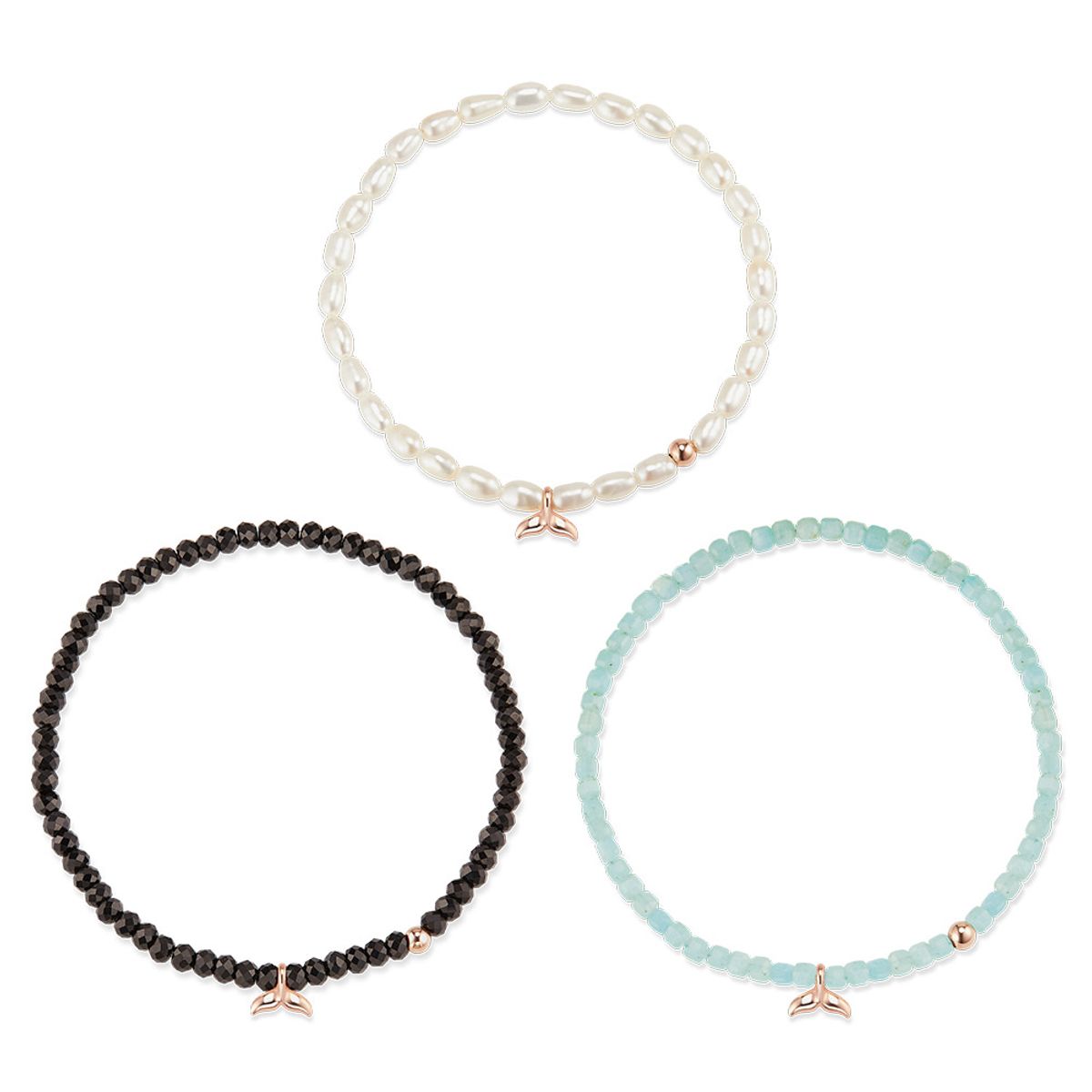 도로시(DOROCY) 14k 고래꼬리 천연석 비즈 팔찌(3type)