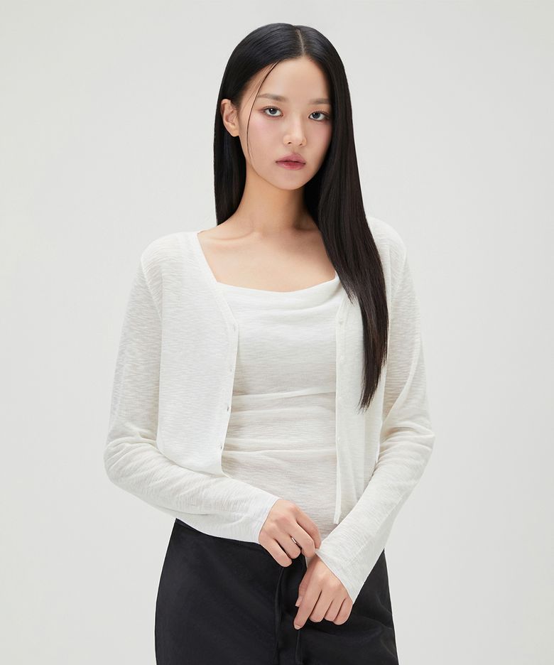 브이넥 시스루 가디건_MIWCKG720T