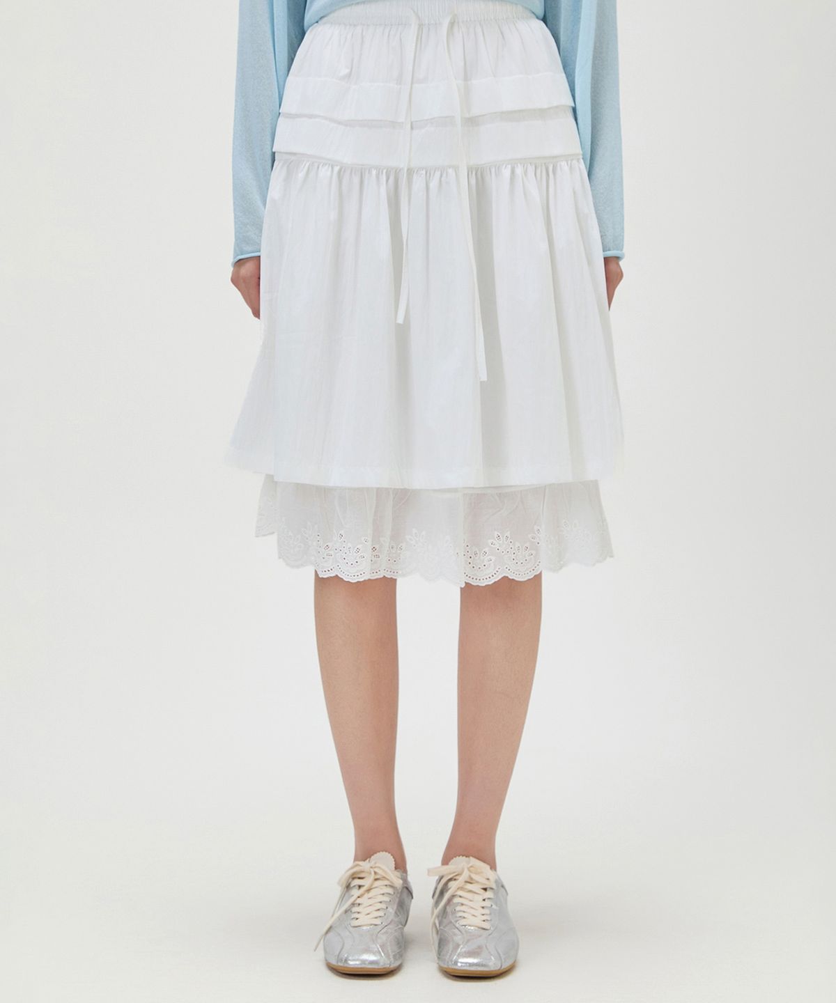 미쏘(MIXXO) 프릴 레이어드 밴딩 스커트 RE WHG54TS_MIWWHG74QS