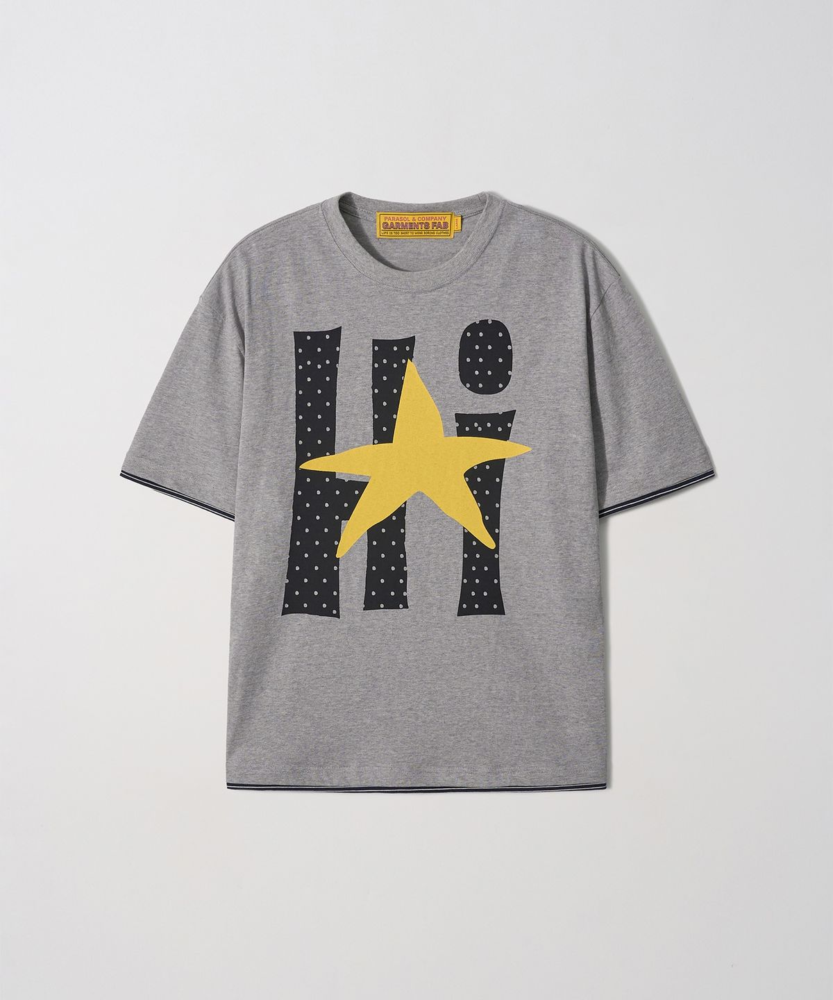 가먼츠팹(GARMENTS FAB) Hi Stripe Layered Tee (MELANGE GRAY)