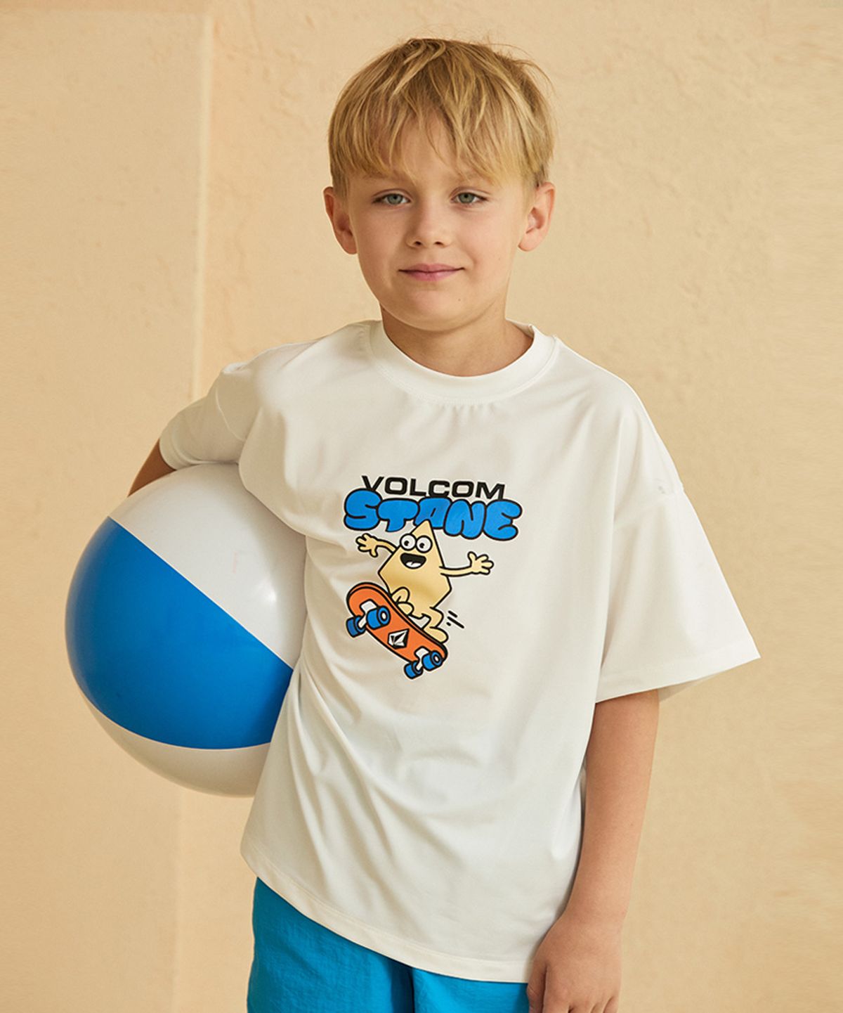 볼컴 키즈(VOLCOM KIDS) 플레이 스케이팅 썸머 래쉬가드 티셔츠 D6M056