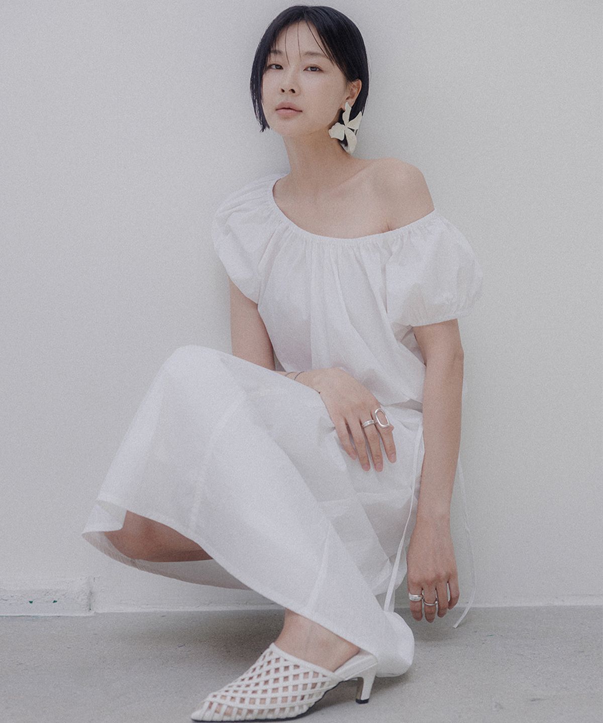 메무아(MEMUA) 오브 셔링 투웨이 블라우스 셋업