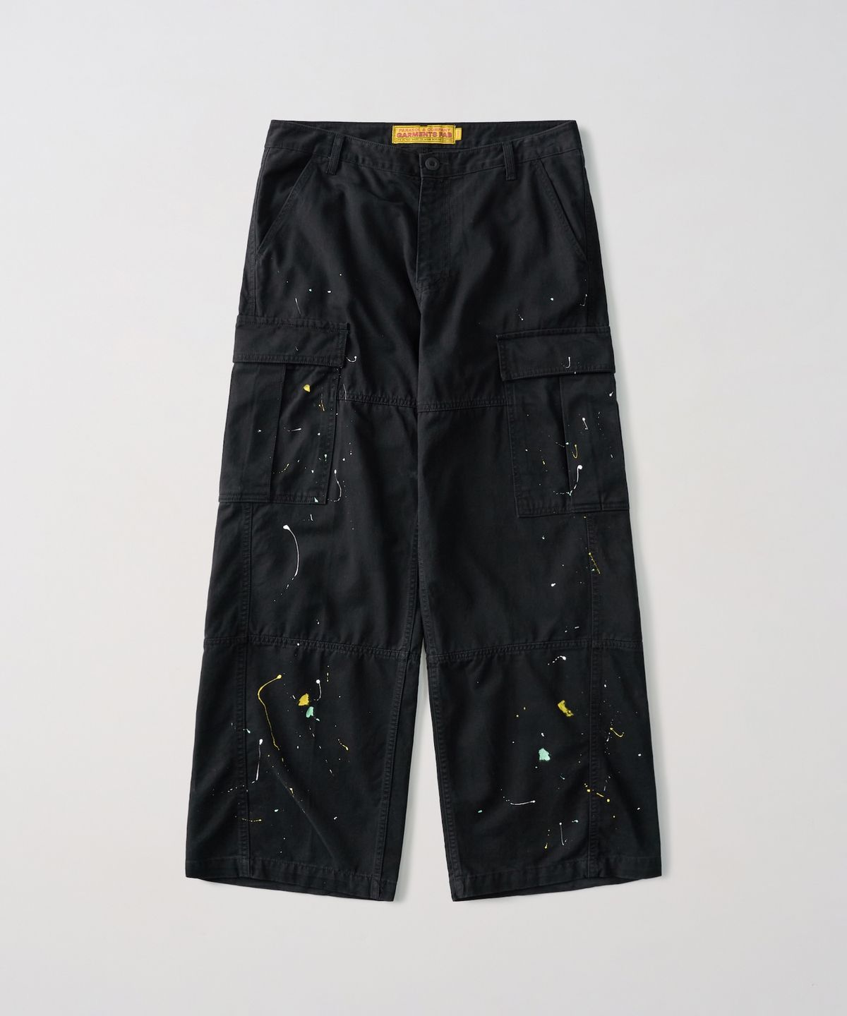가먼츠팹(GARMENTS FAB) Washed Cargo Painted Pants (BLACK)