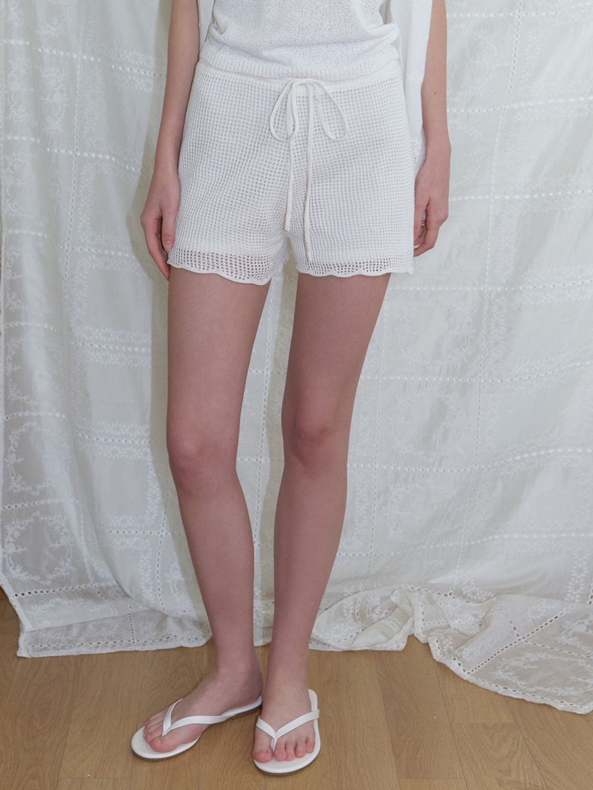 리엘(RE L) Sloe knit shorts (ivory)