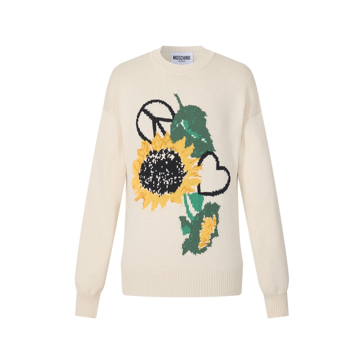모스키노(MOSCHINO) 진스 러브앤피스 플라워 니트