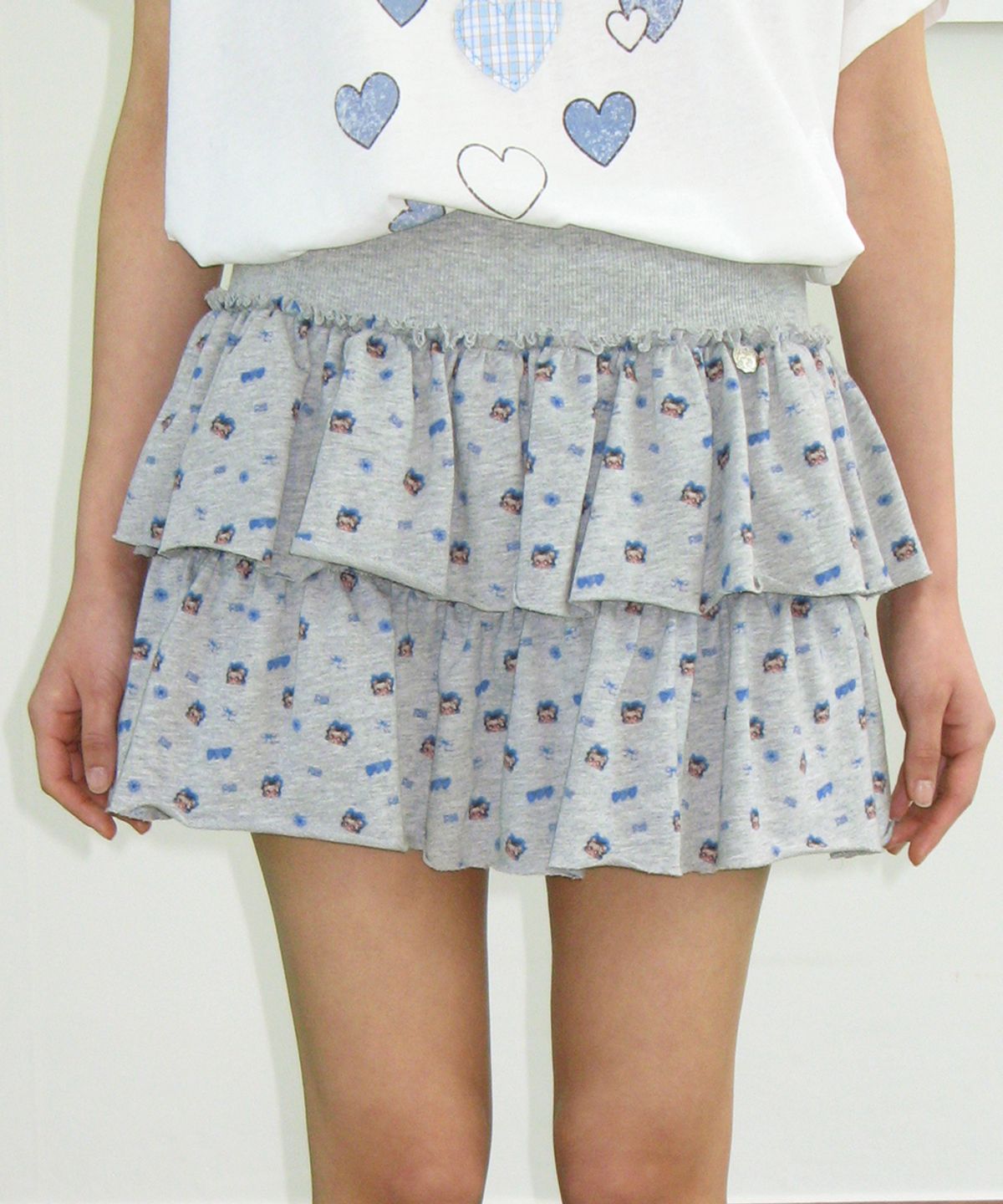 론론(RONRON) BETTY BOOP PATTERN PANTSKIRT GREY