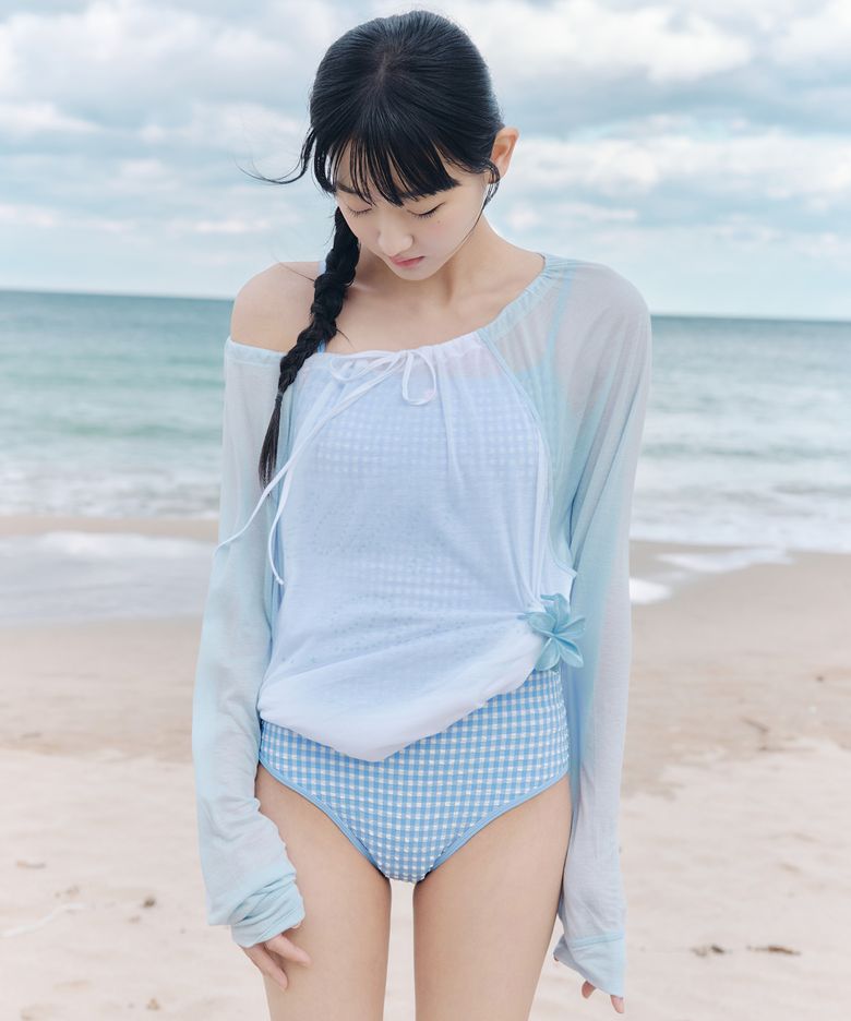 CHECK ROSE MONOKINI SWIM_SKY BLUE