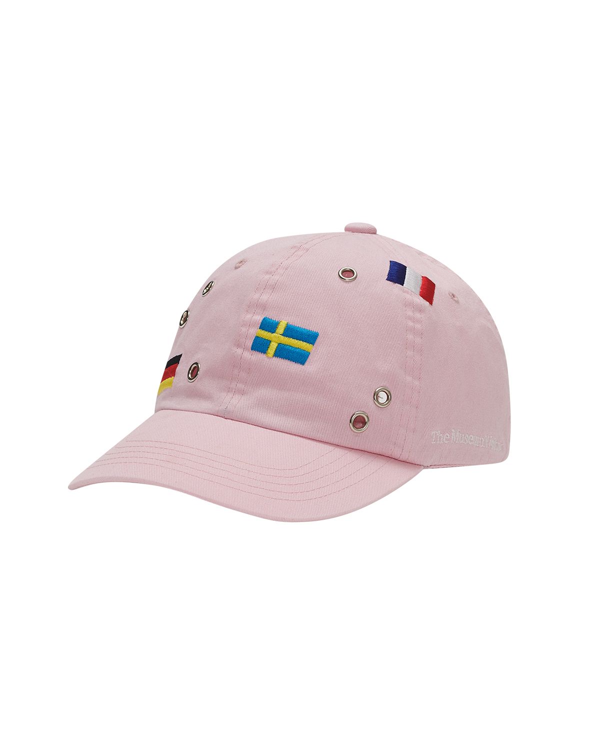 더뮤지엄비지터(THEMUSEUMVISITOR) FLAG EYELET BALL CAP (PINK)