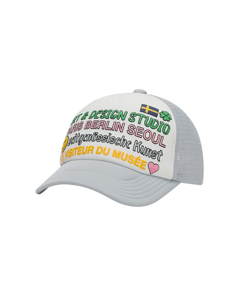 COLOR TYPO 5 PANEL MESH CAP (GREY)