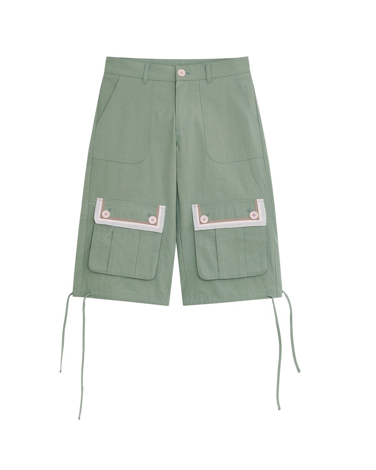 더뮤지엄비지터(THEMUSEUMVISITOR) W BUTTON CARGO CAPRI PANTS (MINT)