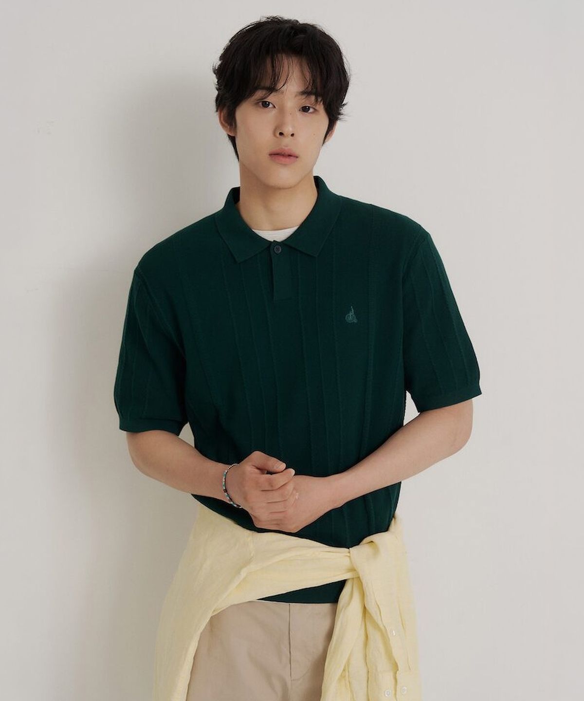 빈폴 멘(BEANPOLE MEN) 미니 케이블 칼라넥 니트  그린