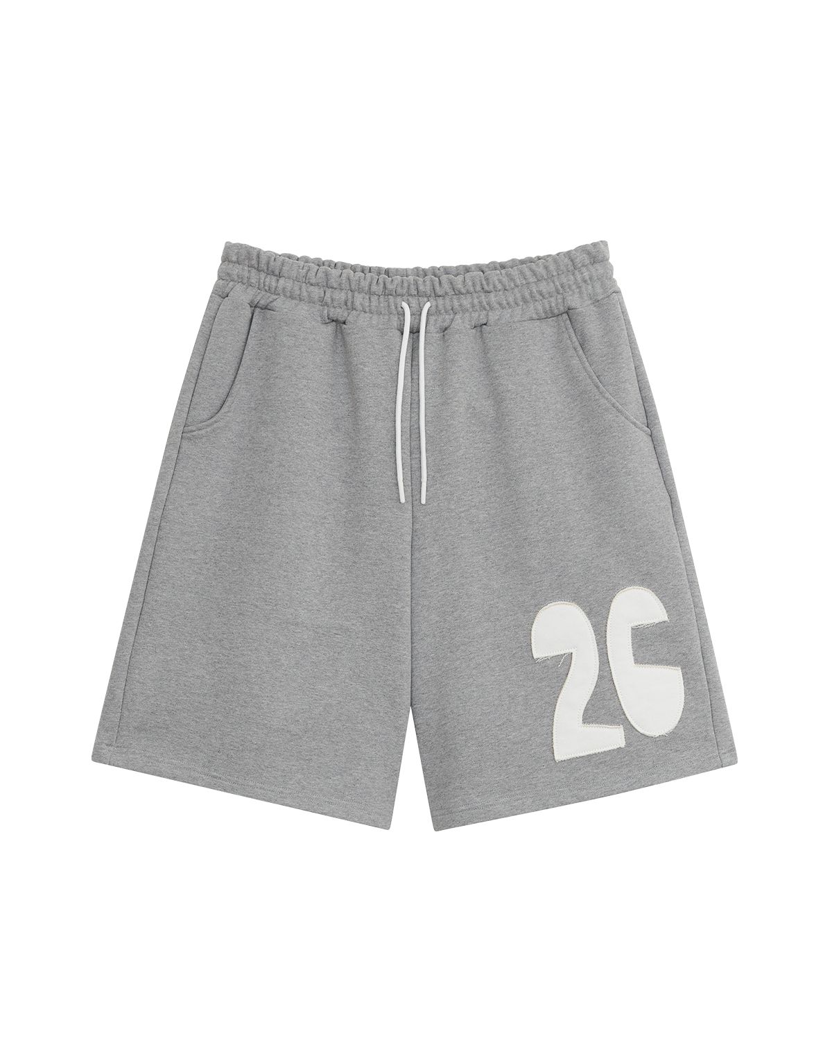 더뮤지엄비지터(THEMUSEUMVISITOR) 26 APPLIQUE BERMUDA PANTS (MELANGE GREY)