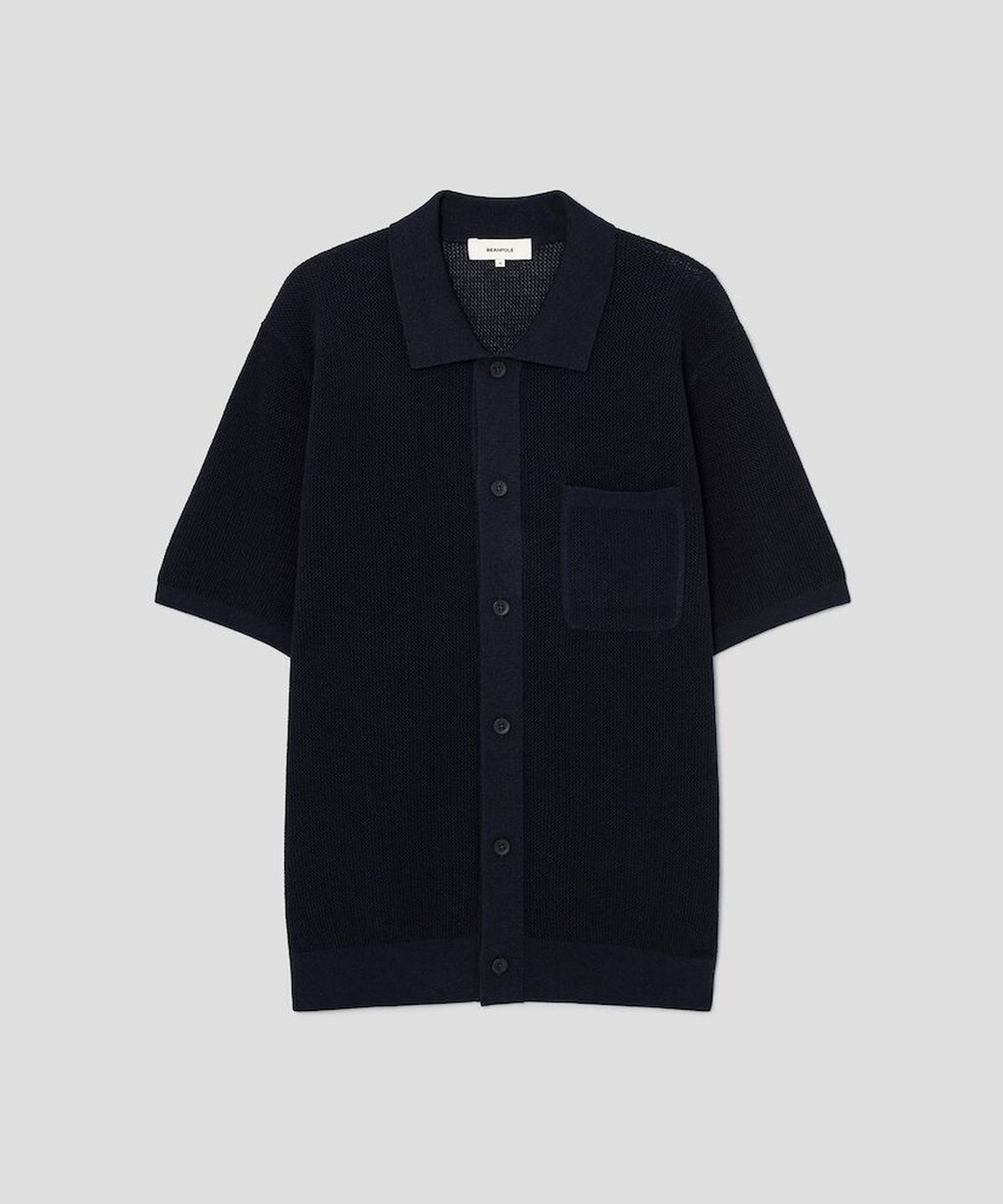 빈폴 멘(BEANPOLE MEN) 크로셰 반소매 칼라넥 카디건  네이비