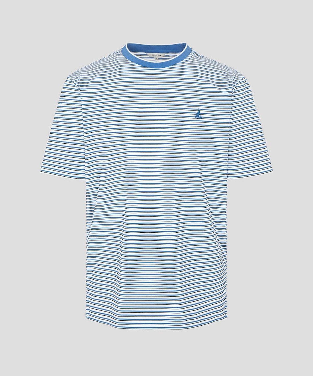 빈폴 멘(BEANPOLE MEN) 멀티 스트라이프 라운드넥 티셔츠  블루