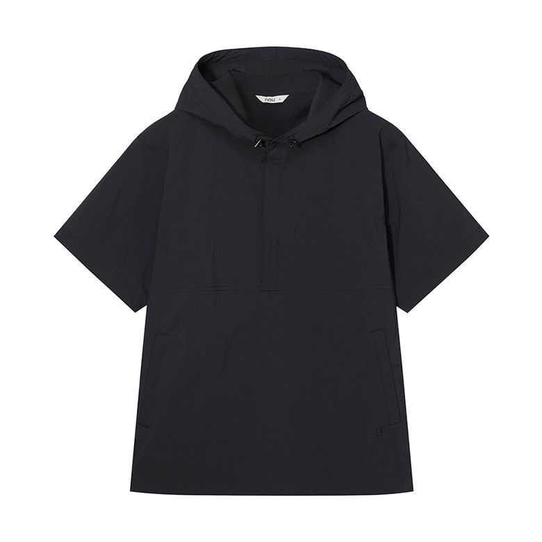 에어로쉘 반팔 후드 아노락 Black