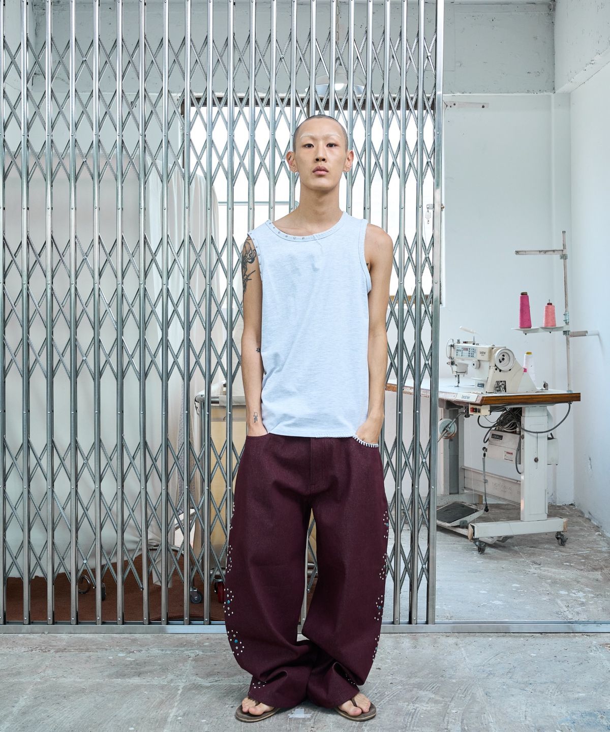 노쿨러스(NOSCOULEURS) UL DENIM PANTS 06 RED