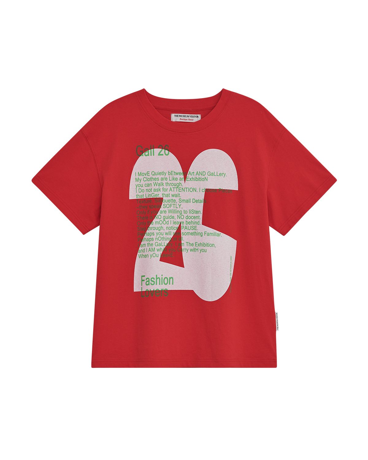 더뮤지엄비지터(THEMUSEUMVISITOR) 26 EXHIBITION OVERFIT T-SHIRT (RED)