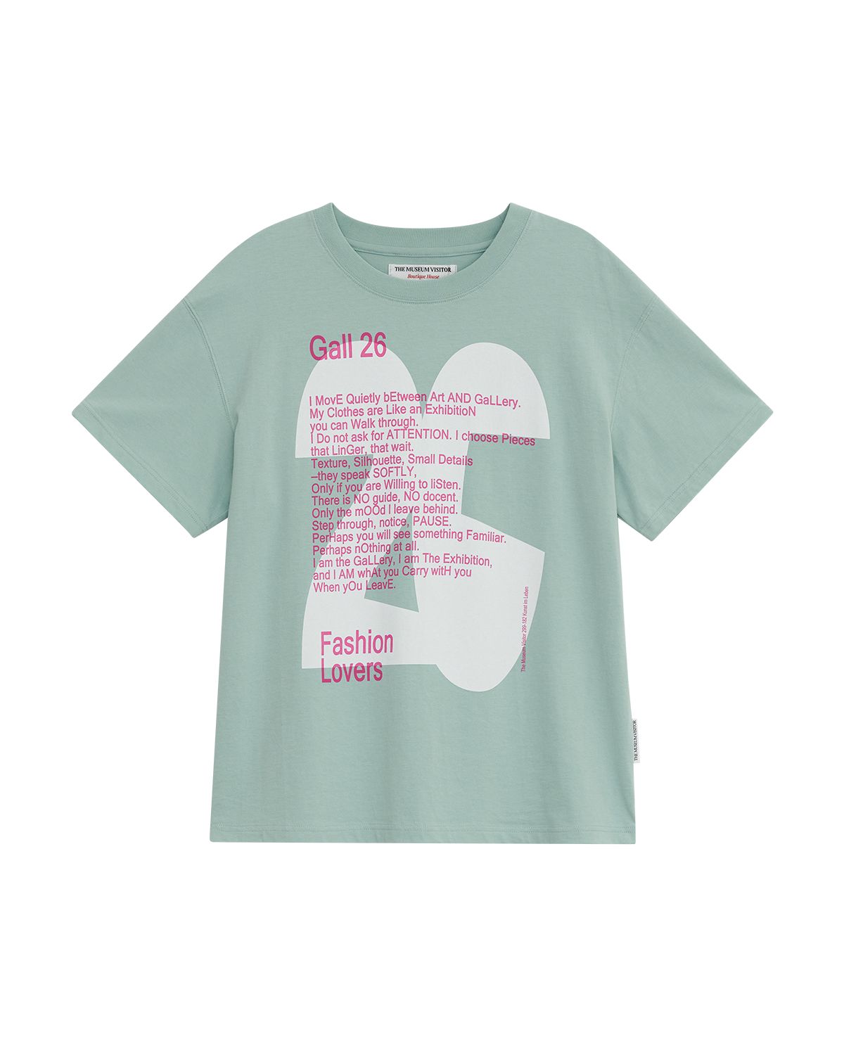 더뮤지엄비지터(THEMUSEUMVISITOR) 26 EXHIBITION OVERFIT T-SHIRT (MINT)