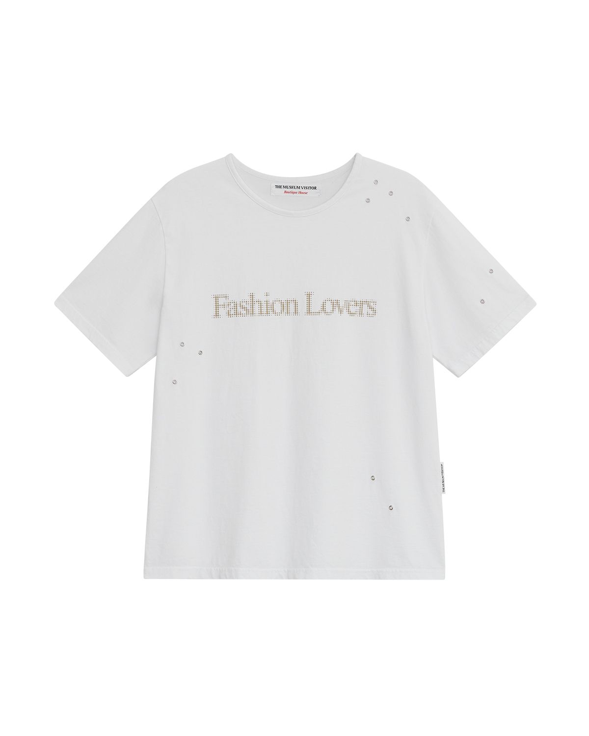 더뮤지엄비지터(THEMUSEUMVISITOR) FASHION LOVERS EYELET T-SHIRT (WHITE)