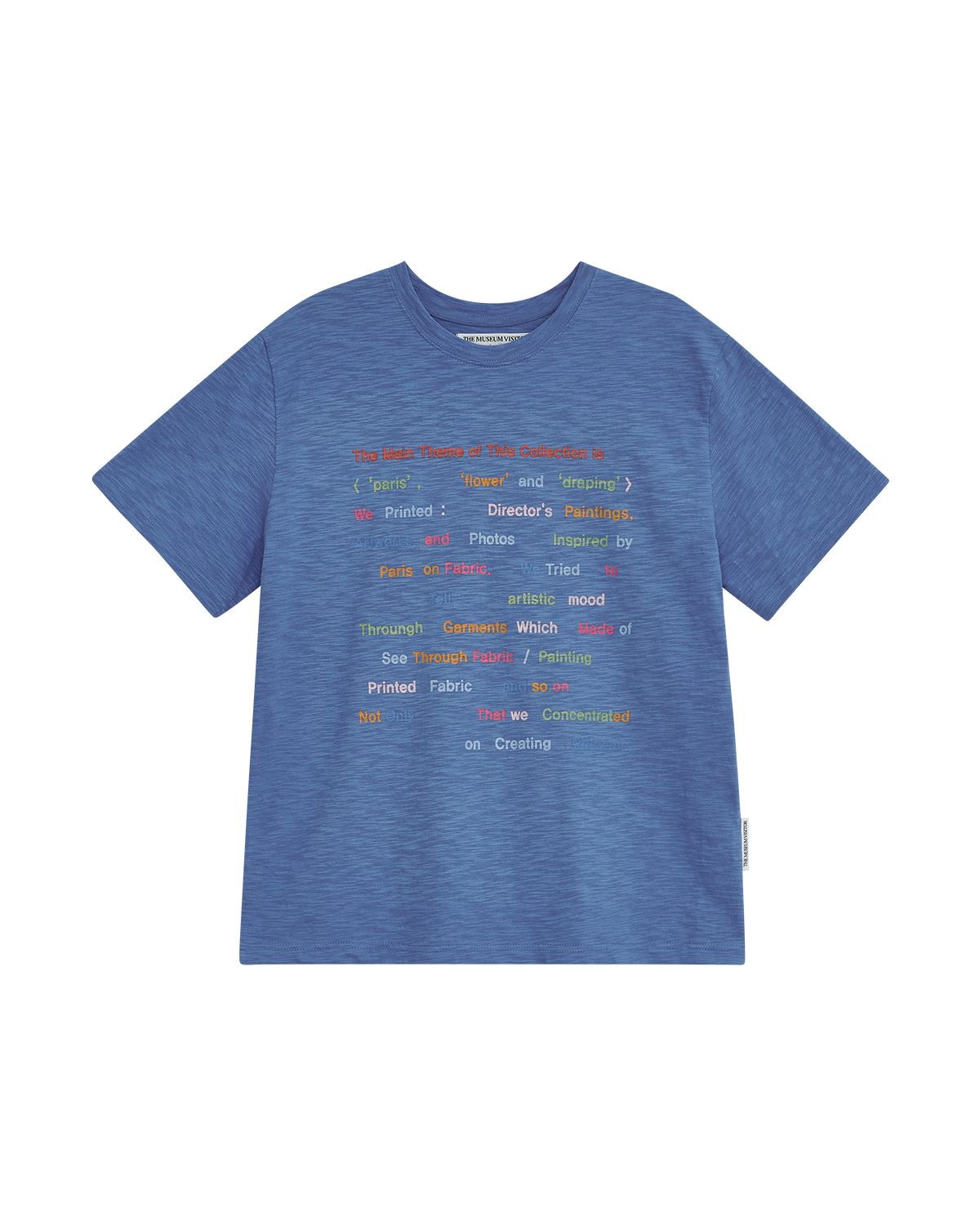 더뮤지엄비지터(THEMUSEUMVISITOR) COLOR TYPO SLUB T-SHIRT (BLUE)