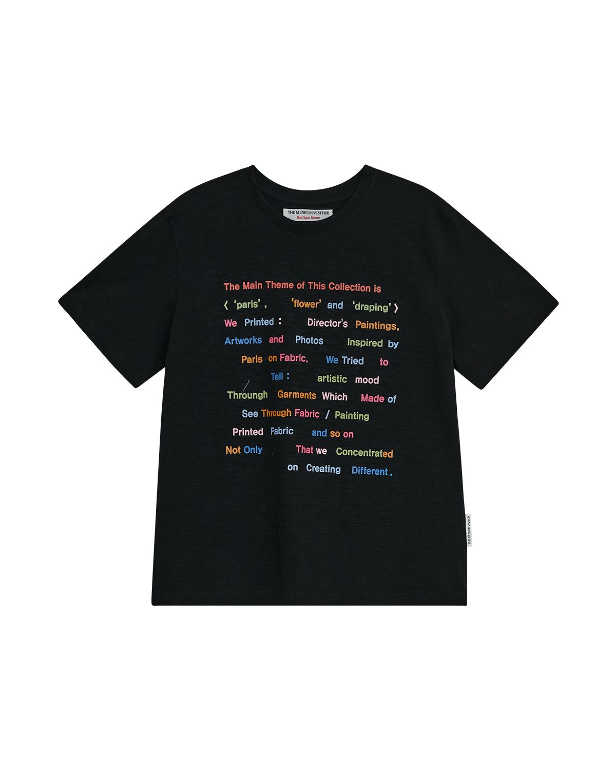 더뮤지엄비지터(THEMUSEUMVISITOR) COLOR TYPO SLUB T-SHIRT (BLACK)