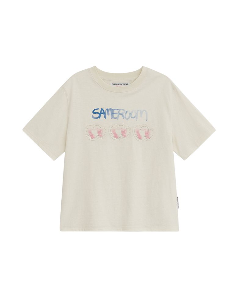 SAME ROOM APPLIQUE T-SHIRT (CREAM)