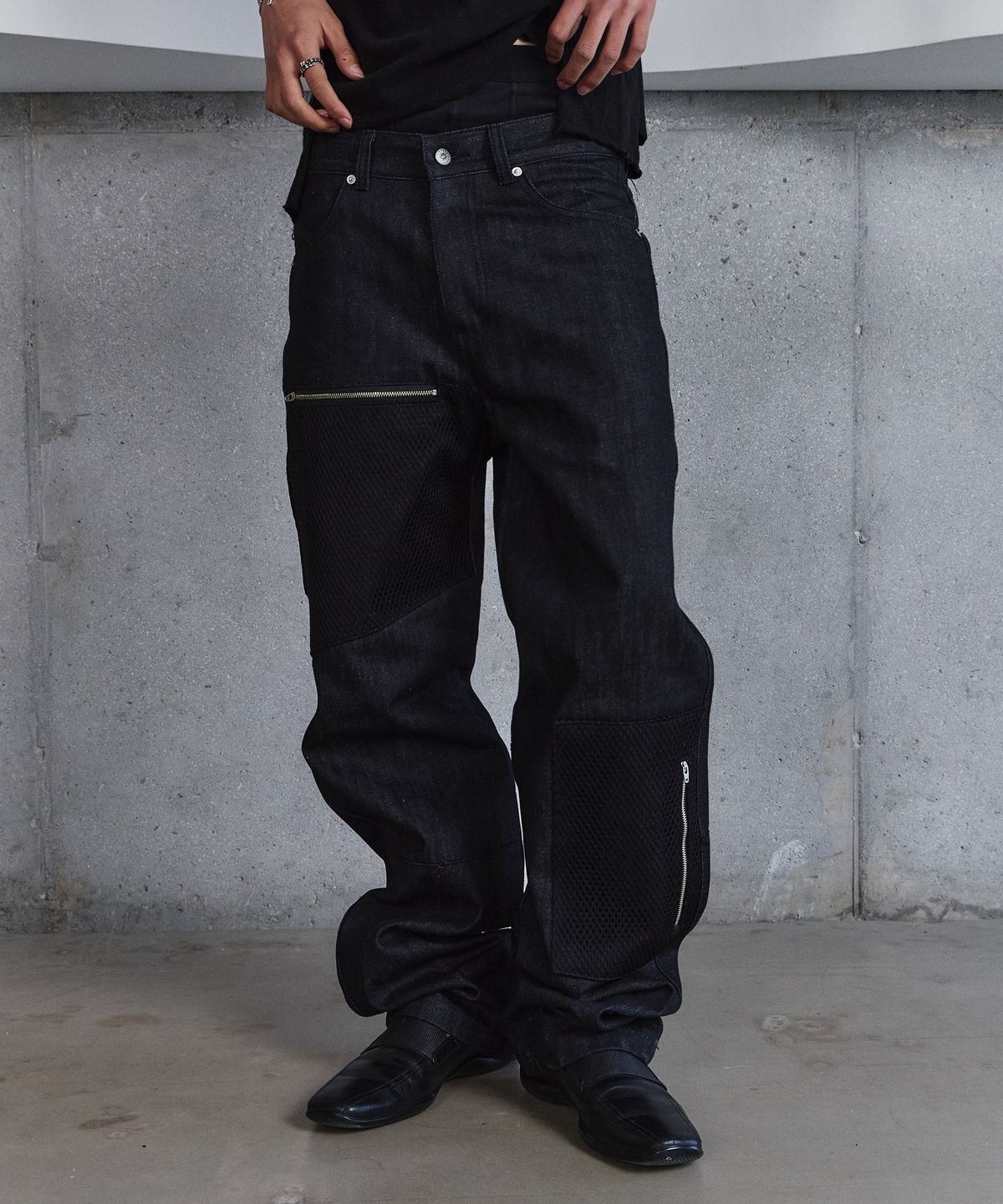 9999아카이브(9999ARCHIVE) Raw Structural Mesh Pants