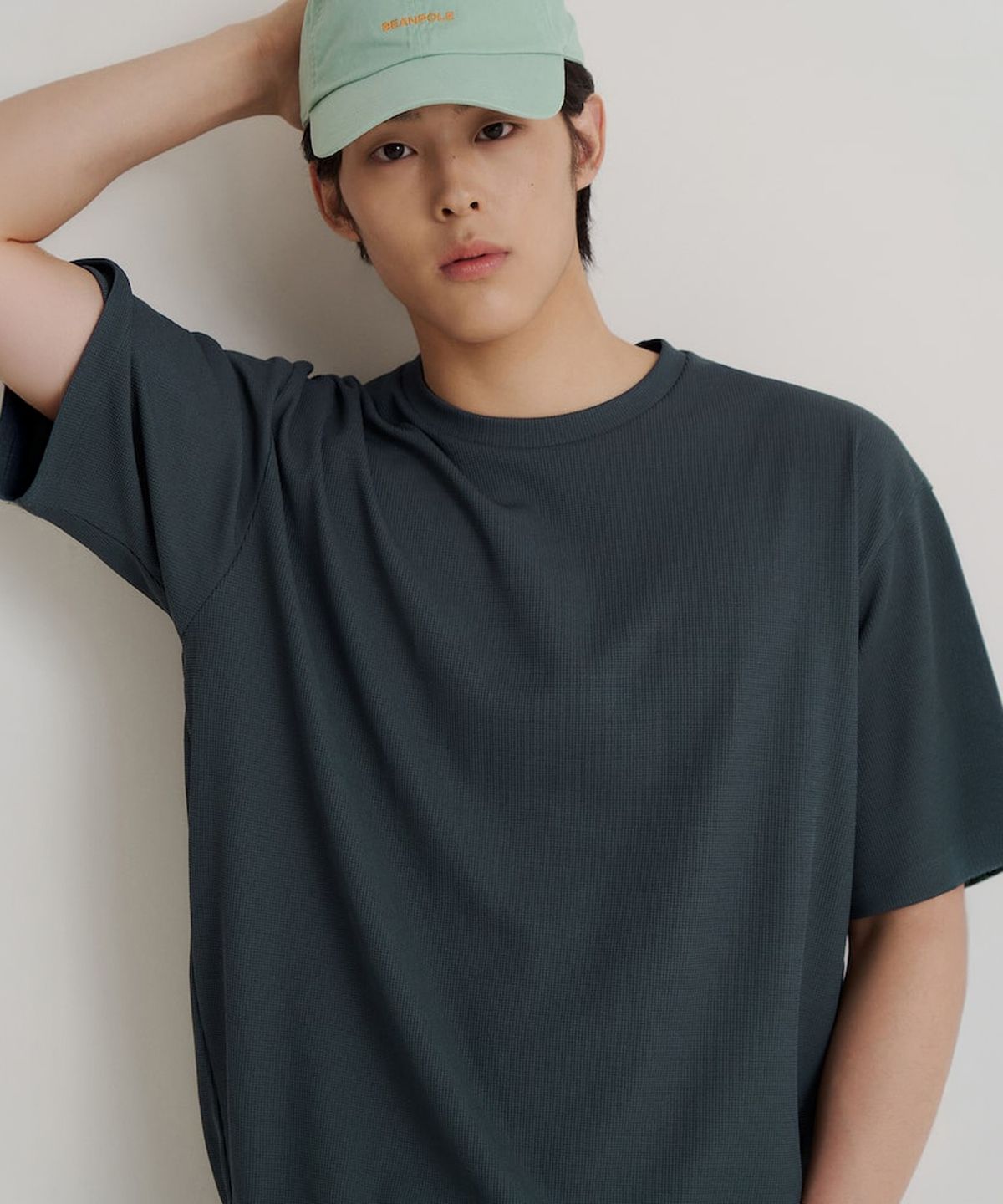 빈폴 멘(BEANPOLE MEN) 젠틀테크 캐주얼 와플 라운드티  그린