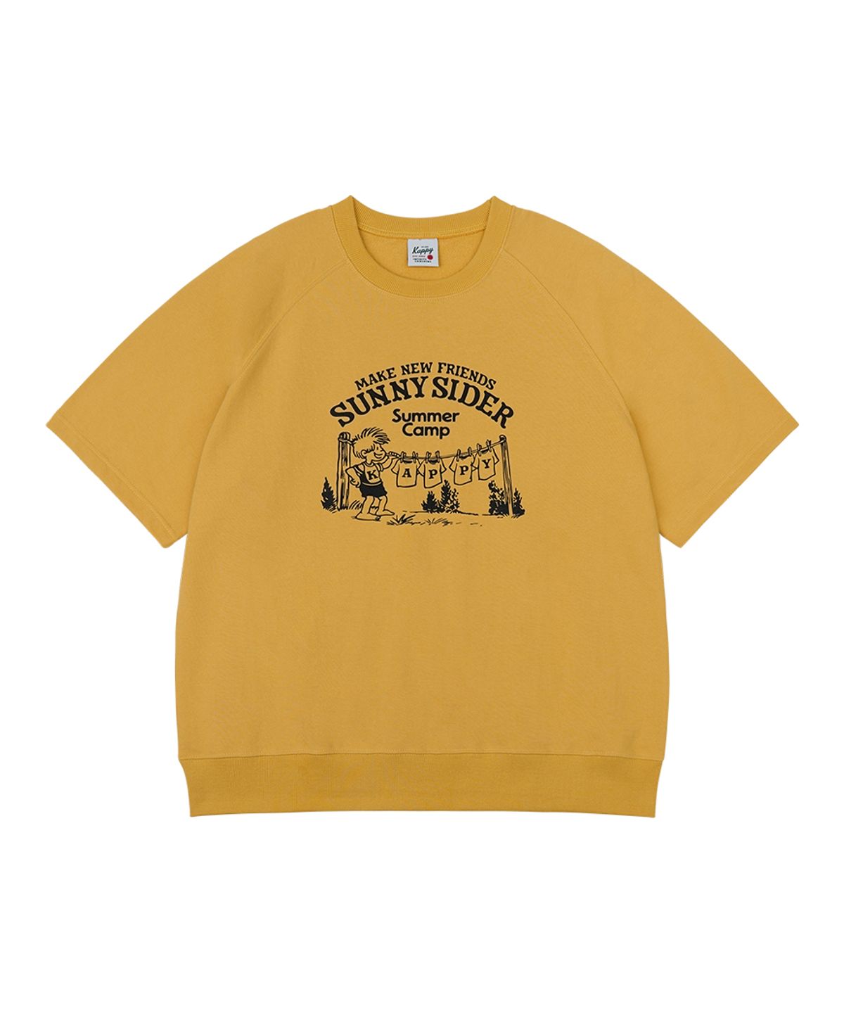 캐피디자인(KAPPY DESIGN) 써니 런드리 하프 스웨트셔츠 (옐로우)