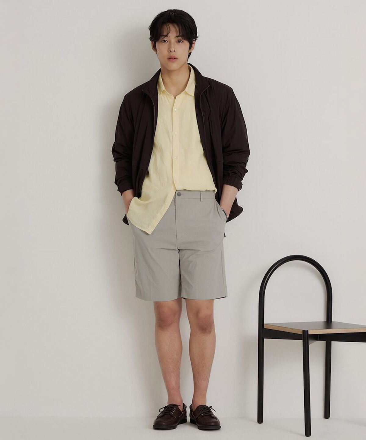 빈폴 멘(BEANPOLE MEN) 나일론 하프 팬츠  라이트 그레이